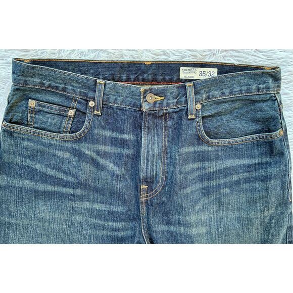 Cremieux Premium Denim SZ 35/32 Relaxed Fit Dark Denim Blue Jeans - Picture 6 of 11